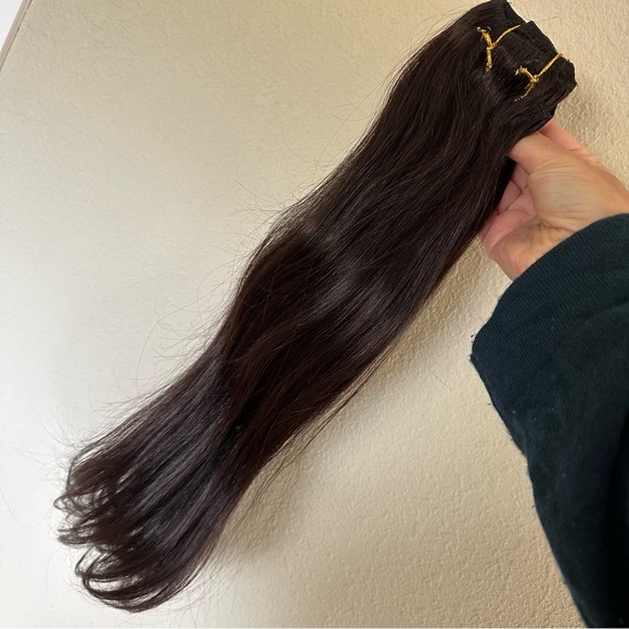 20” Darkest Brown #2 Clip In Extensions 100% Human Hair 7pcs 120g It#NO - Picture 10 of 12
